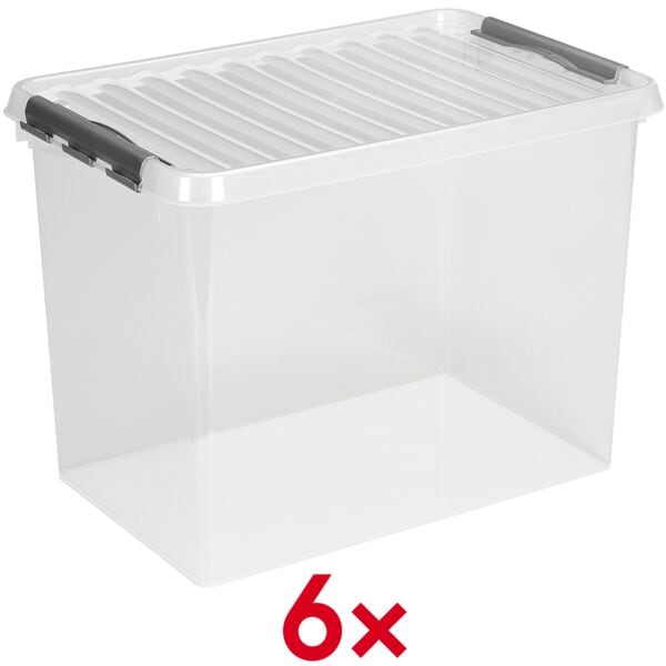 sunware 6 Ablageboxen »the q-line« 62 Liter H6163302 transparent, 60x34x40 cm