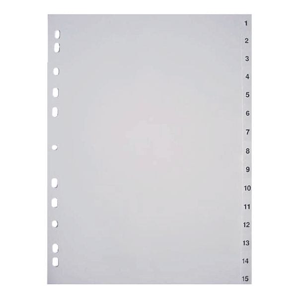 OTTO Office Kunststoffregister 1-15 A4 grau grau, 22.5x29.7 cm Image