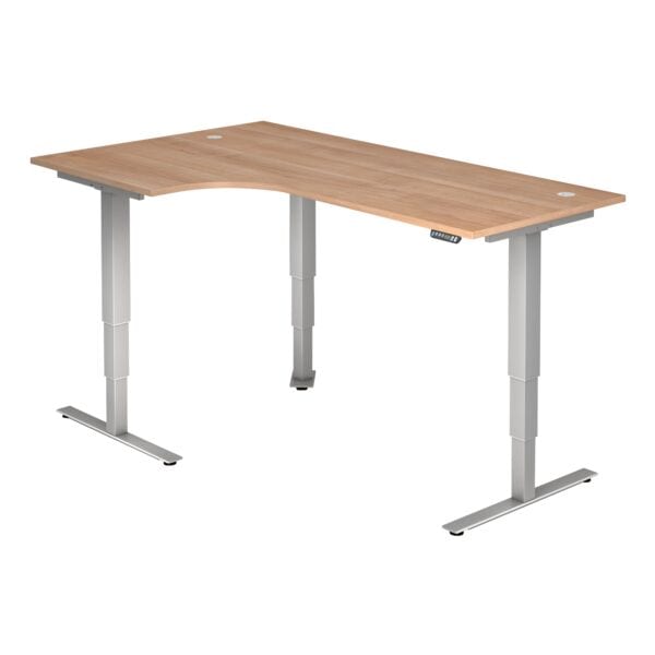 HAMMERBACHER Winkelschreibtisch »Upper Desk« 200 cm breit und elektrisch höhenverstellbar bis braun, 200x128.5x120 cm
