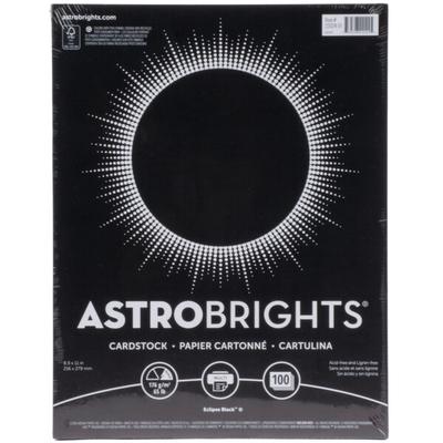 Astrobrights 2202401 8 1/2" x 11" Eclipse Black Pack of 65 lb. Smooth Color Paper Cardstock - 100 Sheets