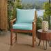 Bay Isle Home™ Hanson Indoor/Outdoor Sunbrella Dining Chair Cushion, Polyester in Green/Blue | 5 H x 27 W x 25 D in | Wayfair BAYI6346 34931505