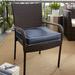 Longshore Tides Livia Indoor/Outdoor Sunbrella Dining Chair Cushion in Gray/Blue | 3 H x 22.5 W x 22.5 D in | Wayfair LATT1705 34954697