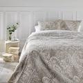 Quilted Bedspread Set with 2 Cushion Covers - Size: Large - Colour: Beige
