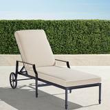 Grayson Chaise Lounge Chair with Cushions in Black Finish - Resort Stripe Aruba - Frontgate