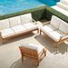 Cassara 3-pc. Sofa Set in Natural Finish - Charcoal with Snow Piping, Charcoal with Snow Piping - Frontgate
