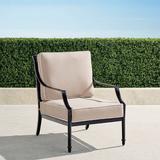 Grayson Lounge Chair with Cushions in Black Finish - Resort Stripe Air Blue, Standard - Frontgate