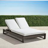 Palermo Double Chaise Lounge with Cushions in Bronze Finish - Resort Stripe Air Blue - Frontgate