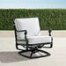 Carlisle Swivel Lounge Chair with Cushions in Onyx Finish - Cara Stripe Indigo - Frontgate