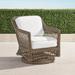 Hampton Swivel Lounge Chair in Driftwood Finish - Resort Stripe Black, Standard - Frontgate