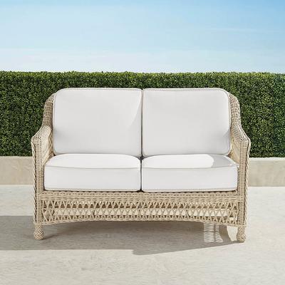 Hampton Loveseat in Ivory Wicker - Standard, Rumor Vanilla - Frontgate