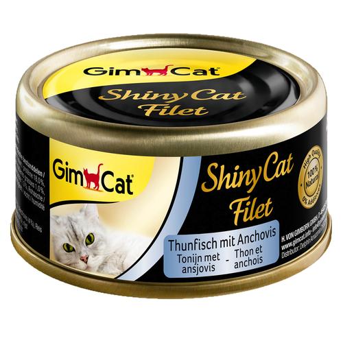 24 x 70g ShinyCat Filet Thunfisch Mix GimCat Katzenfutter nass
