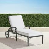 Carlisle Chaise Lounge with Cushions in Slate Finish - Resort Stripe Sand, Standard - Frontgate