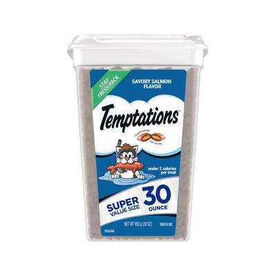 Temptations Classic Savory Salmon Flavor Soft & Crunchy Cat Treats, 30-oz tub