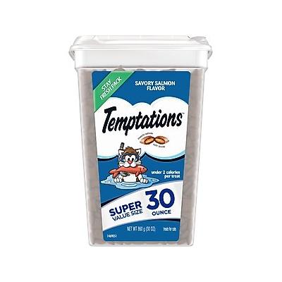 Temptations Classic Savory Salmon Flavor Soft & Crunchy Cat Treats, 30-oz tub