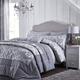 Catherine Lansfield Damask Jacquard Super King Duvet Cover Set with Pillowcases Silver Grey
