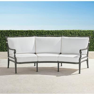 Carlisle Curved Sofa with Cushions in Slate Aluminum - Standard, Sand - Frontgate