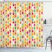 Ambesonne Vintage Retro Colorful Circles Shower Curtain Set Polyester | 75 H x 69 W in | Wayfair sc_17442_long