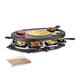 Princess Raclette Grill - Oval, 8 Pfannen, Multifunktionale Platte mit Crépes Bereich, 1200 Watt, 42 x 30 cm, 162700