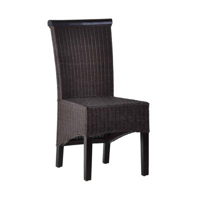 MiaMöbel Rattanstuhl 'Larissa' braun Massivholz, Rattan Mahagoni Modern Image