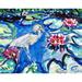 Betsy Drake Interiors Heron & Waterlilies Non-Slip Outdoor/Indoor Door Mat Synthetics | Rectangle 2'6" x 4'2" | Wayfair DM551G