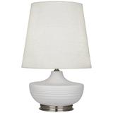 Michael Berman Nolan Nickel and Dove Gray Ceramic Table Lamp