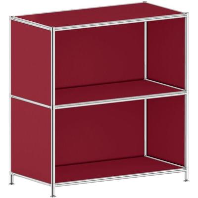 Aktenregal »System 4« breit 2 OH rot, viasit, 77.9x80.6x40.4 cm