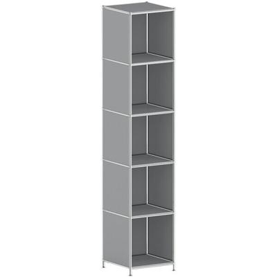 viasit Aktenregal »System 4« schmal 5 OH grau, 40.4x193.1x40.4 cm