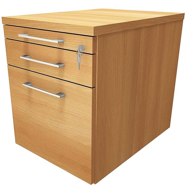 fm Büromöbel Rollcontainer mit Hängeregister »Oldenburg« einheitliches Dekor braun, 43.4x54x60 cm