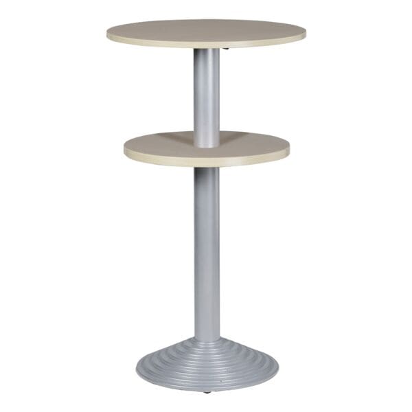 SODEMATUB Stehtisch 2 Platten Säulenfuß alufarben braun, 60x110x60 cm