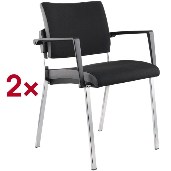 HAMMERBACHER 2er-Set Stapelstühle »Meeting Two« schwarz, 46x45 cm