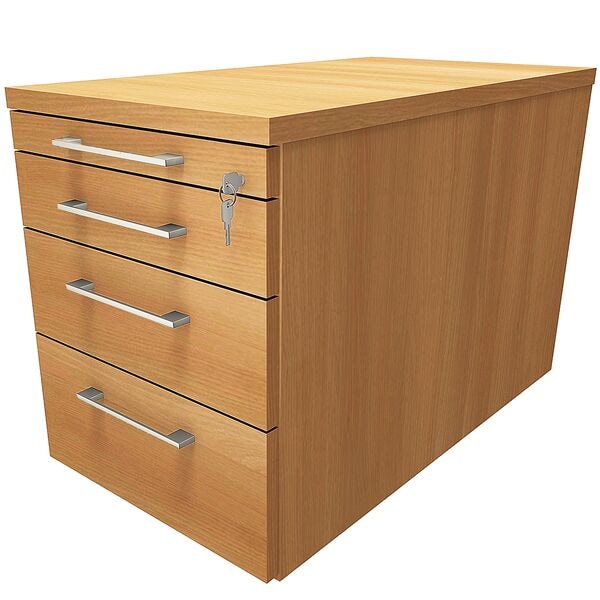 fm Büromöbel Schubladen Rollcontainer Tiefe 80 cm »Oldenburg« einheitliches Dekor braun, 43.4x54x80 cm