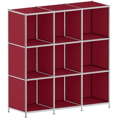 Aktenregal »System 4« doppelt breit 3 OH rot, viasit, 115.4x118.1x40.4 cm