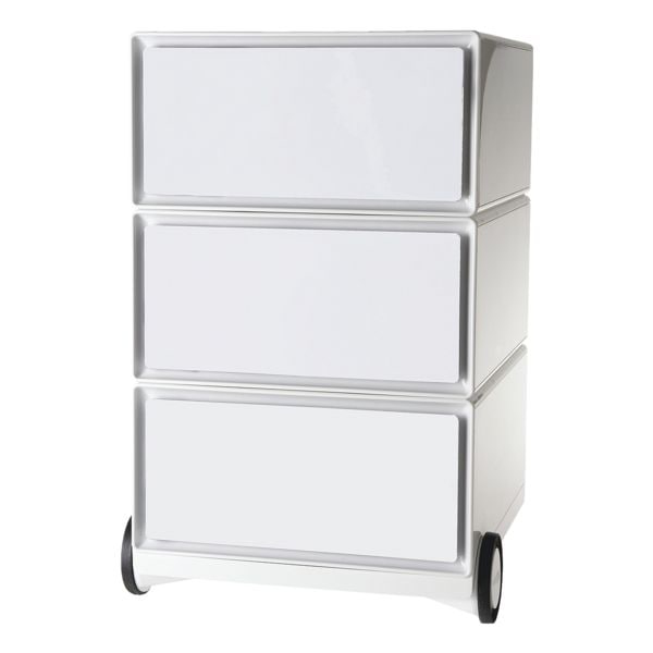 easyOffice Rollcontainer 3 Schübe weiß, 39x64.2x43.6 cm