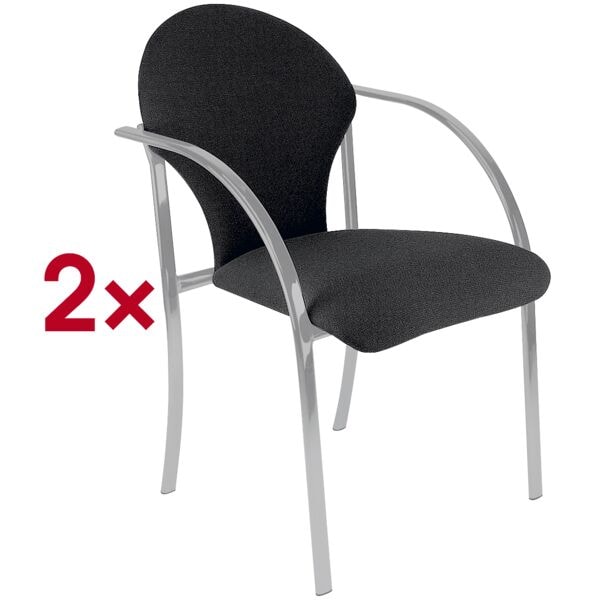 Nowy Styl 2er-Set Stapelstühle »Visa alu« schwarz, 45x47 cm
