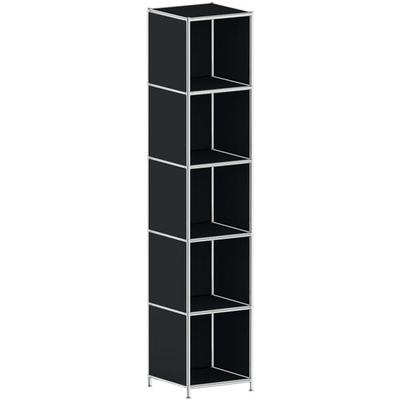 viasit Aktenregal »System 4« schmal 5 OH schwarz, 40.4x193.1x40.4 cm