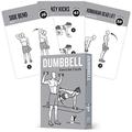 Dumbbell Exercise Cards Home Gym Workouts Strength Training Building Muscle Total Body Fitness Guide Workout Routines Bodybuilding Personal Trainer Large Waterproof Plastic 3.5"x5" or 88mm x 126mm