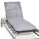 Beautissu Lounge Cushion for Sun Lounger Flair RL 190 x 60 x 8 cm – Sun Bed Pad for Relaxer Recliner Steamer Chair – Light Grey