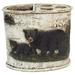 De Leon Collections Bear Family on Polyresin Birch Wood Background 3-Slot Toothbrush Holder Resin in Black | 5.2 H x 4.6 W x 3.25 D in | Wayfair