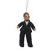 Arcadia Home Hand-Knit Groom Hanging Figurine Ornament, Wool in Black/Brown/White | 4.25 H x 1.5 W x 1.5 D in | Wayfair OA3B