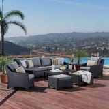 Three Posts™ Northridge 7 Pieces Rattan Sunbrella Sofa Seating Group w/ Cushions Wicker/Rattan in Brown | 32 H x 96 W x 36 D in | Outdoor Furniture | Wayfair