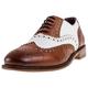 London Brogues Gatsby Mens Brogue Shoes Tan/White Size 7 8 9 10 11 12 (10 UK)