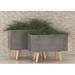 CosmoLiving by Cosmopolitan Contemporary 2-Piece Fiber Clay Elevated Planter Set Clay & Terracotta in Gray | 13 H x 20 W x 10 D in | Wayfair 46467