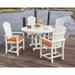 POLYWOOD® Palm Coast 5-Piece Round Farmhouse Outdoor Dining Set Plastic in Brown | Wayfair PWS240-1-TE