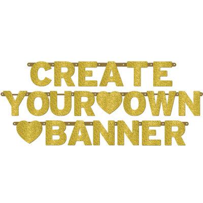 Amscan Create Your Own Custom Glitter Banner in Yellow, Size 8.3 H x 13.3 W x 1.3 D in | Wayfair 120241