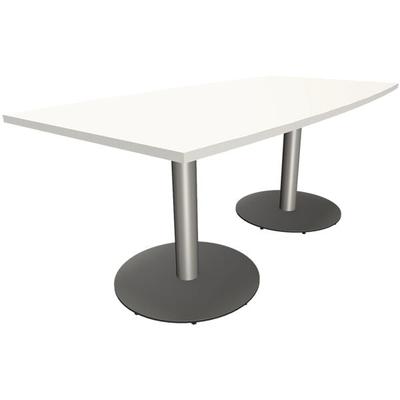 fm Büromöbel Besprechungstisch »Oldenburg« 180 cm Tonnenform manuell höhenverstellbar weiß, 180x80 cm Image