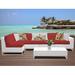 TK Classics Miami 6 Piece Sectional Seating Group w/ Cushions Synthetic Wicker/All - Weather Wicker/Wicker/Rattan in White | Outdoor Furniture | Wayfair