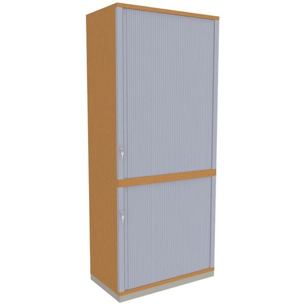 fm Büromöbel Querrollladenschrank »Oldenburg« 2+3 OH 80 cm braun, 80x186.9x44.2 cm Image