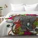 East Urban Home Ruby The Elephant Comforter Set Polyester/Polyfill/Microfiber in Black/Gray/Green | King | Wayfair EAHU7496 37846827