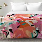 East Urban Home Flamingo Flock Comforter Set Polyester/Polyfill/Microfiber in Orange | Twin XL | Wayfair EAHU7252 37846012