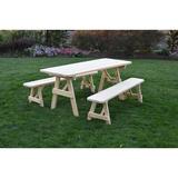 Loon Peak® Seward Solid Wood Picnic Outdoor Table Set Wood in White | Wayfair LNPK6207 38757851